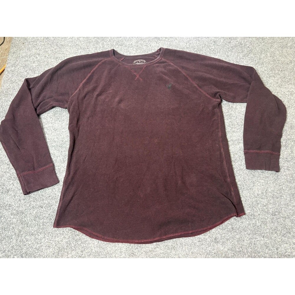 American Eagle Outfitters Shirt Mens XL Red Long Sleeve Thermal Crew Tagless